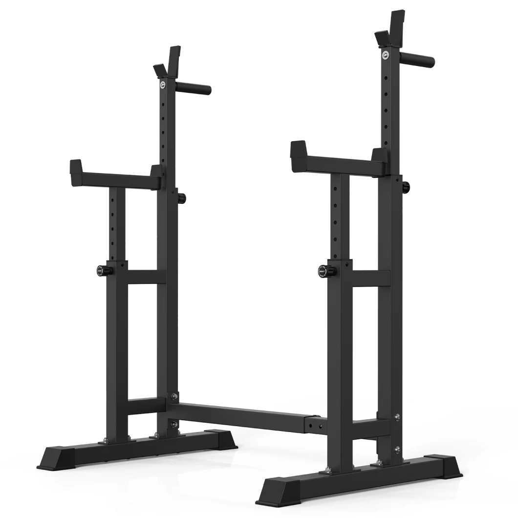 Adjustable Squat Barbell Rack 35.8&quot;-65&quot; Solid Steel Free Bench Press Rack Stands DIP Station Barbell Stand Multi-Function Weight Lifting Home Gym Fitness Portab