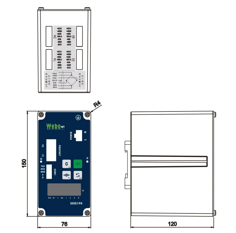 Weight Free Calibration Weighing Display Profinet DIN Weight