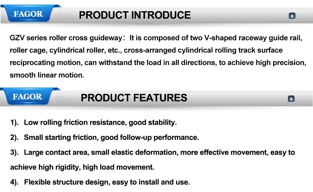 Gzv Series Roller Cross Guideway Linear Guide Slider