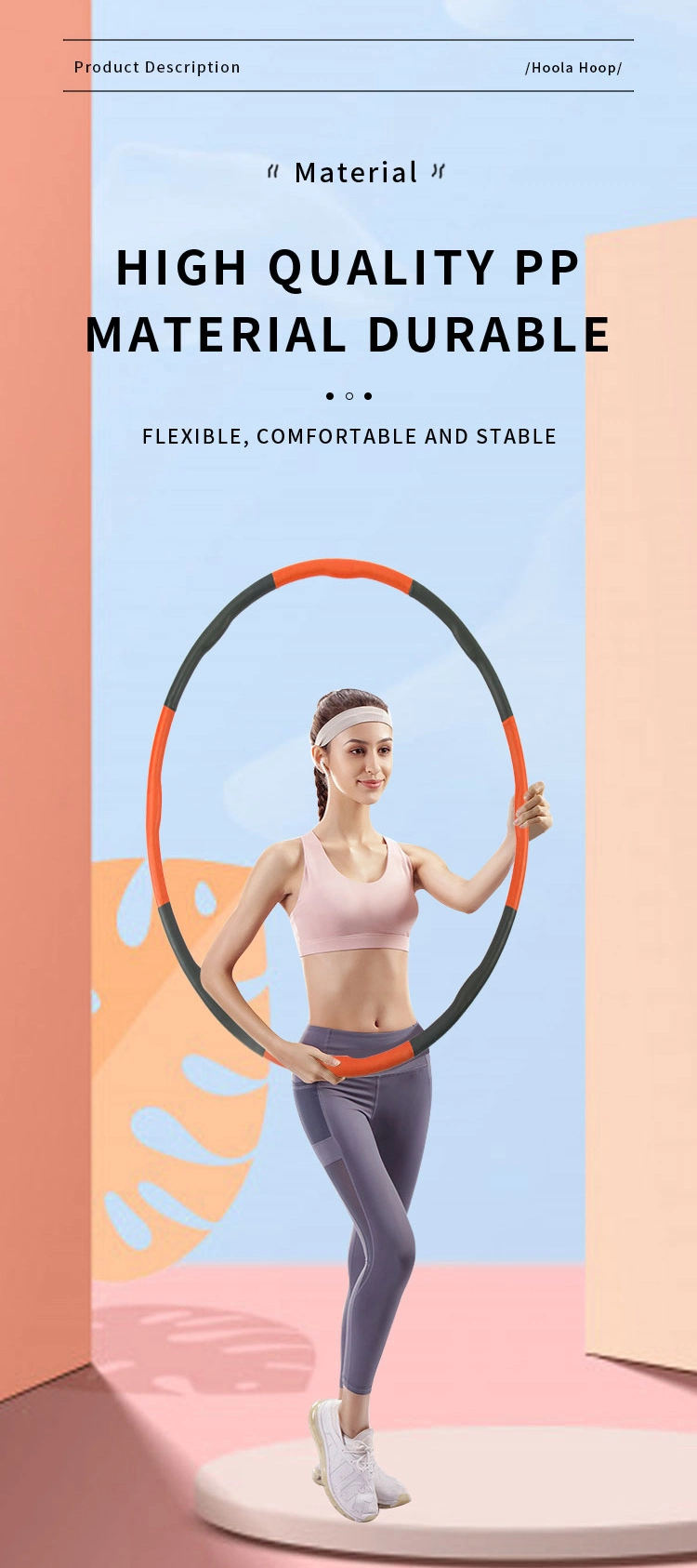 Custom Logo Fitness Body Wholesale New Adult Weighted Hula Hoop